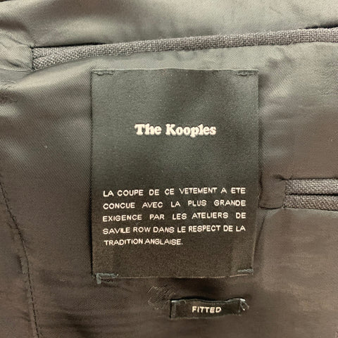 THE KOOPLES Talla 36 Abrigo deportivo con solapa de pico de lana color carbón