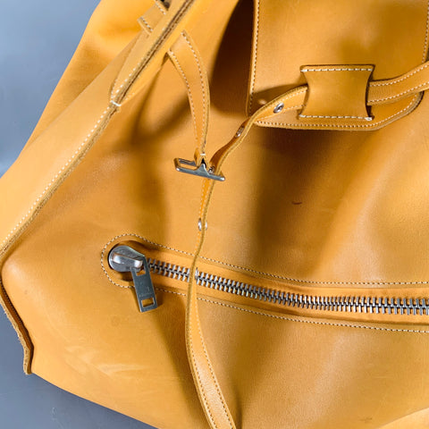 CELINE Fall 2017 Cabas Phantom Yellow Mustard Leather Oversized Tote Handbag