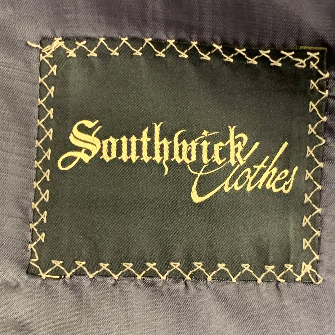 O'CONNELL'S Size 42 Long Grey Black Herringbone Wool Sport Coat