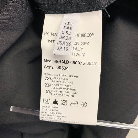 HIGH Size L Black Cotton Blend One Pocket Long Sleeve Shirt
