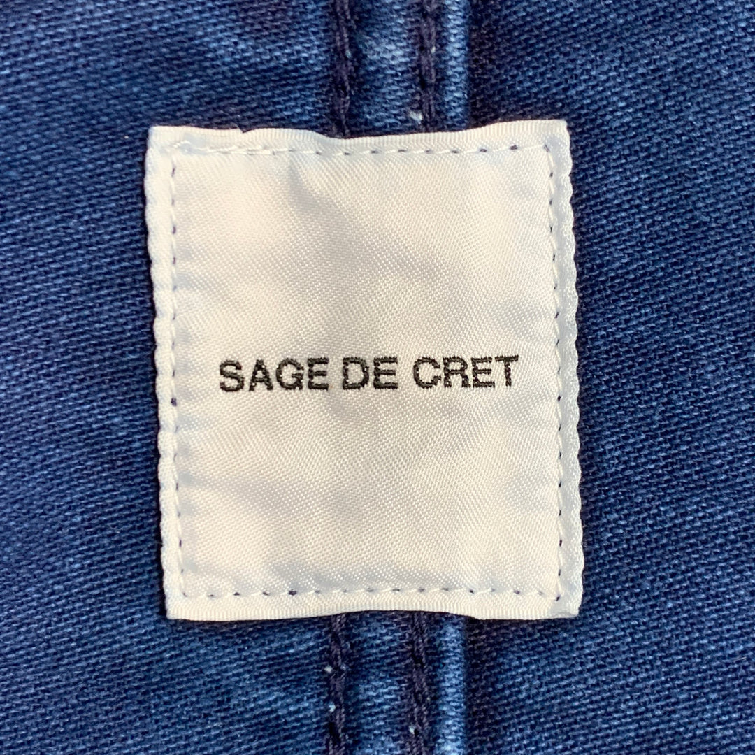 SAGE DE CRET Size M Indigo Cotton Two Pockets Shirt Jacket