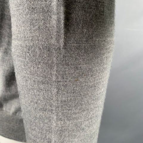 GIORGIOLINI Size M Grey Merino Wool V-Neck Pullover