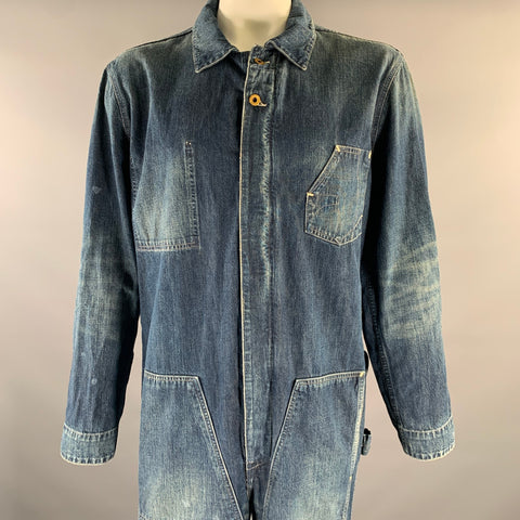 RRL by RALPH LAUREN Size XL Indigo Wash Denim Jumpsuit
