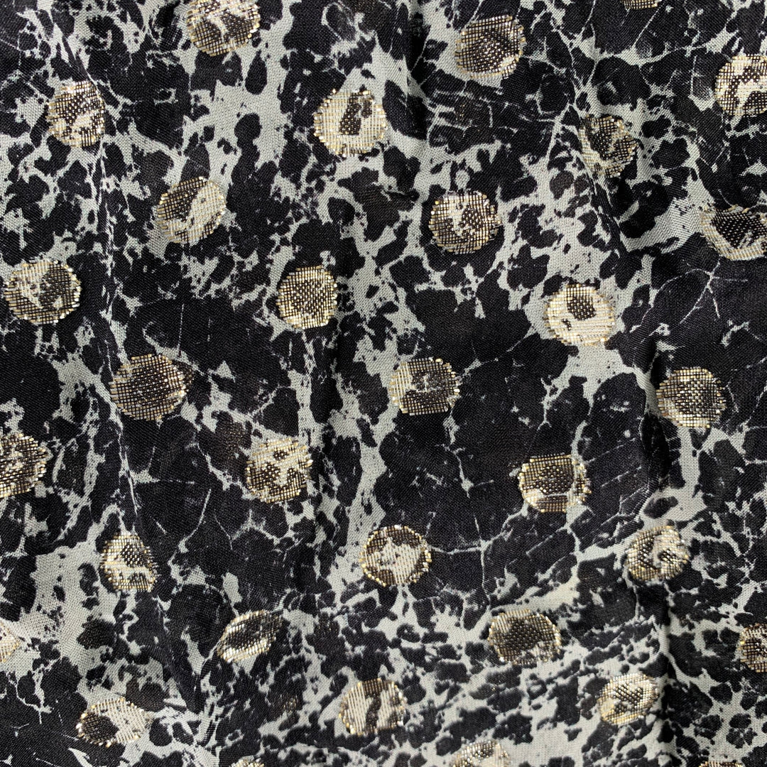 HAIDER ACKERMANN Black Silver & White Abstract Scarves & Shawls