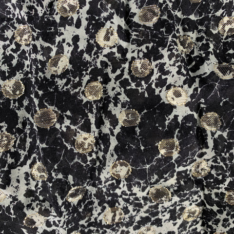 HAIDER ACKERMANN Black Silver & White Abstract Scarf