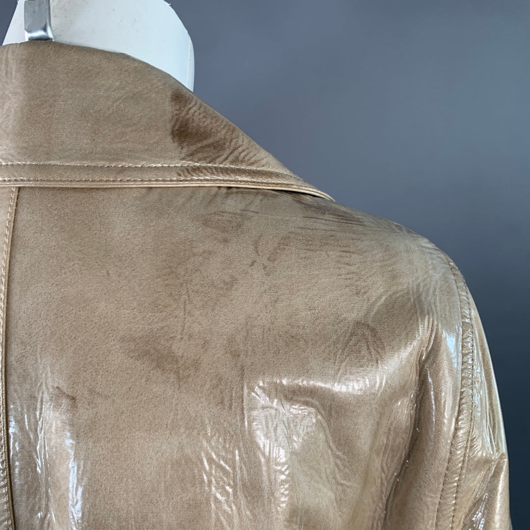 STAND STUDIO Size S Vada Beige Faux Leather Belted Trenchcoat