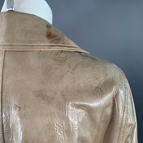 STAND STUDIO Size S Vada Beige Faux Leather Belted Trenchcoat