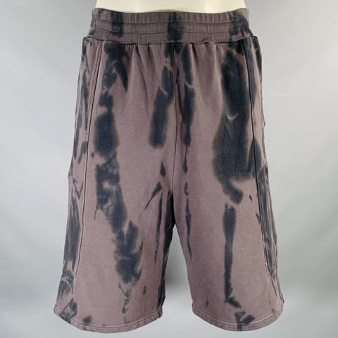 A-COLD-WALL Size XL Grey Charcoal Tie Dye Cotton Drawstring Shorts