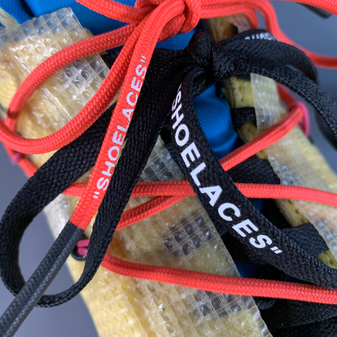 OFF-WHITE x NIKE 2020 Size 15.5 Yellow Blue Color Block Acetate Sneakers