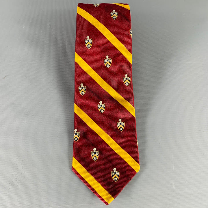 POLO by RALPH LAUREN Burgundy Gold Crest Silk Tie