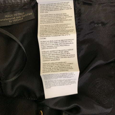 VERSACE FW2018 Size 2 Black Gold Lambskin Cigarette Casual Pants