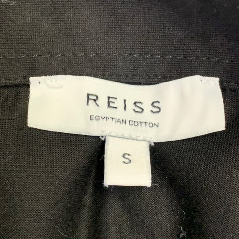 REISS Size S Elliot Black Cotton One Pocket Polo