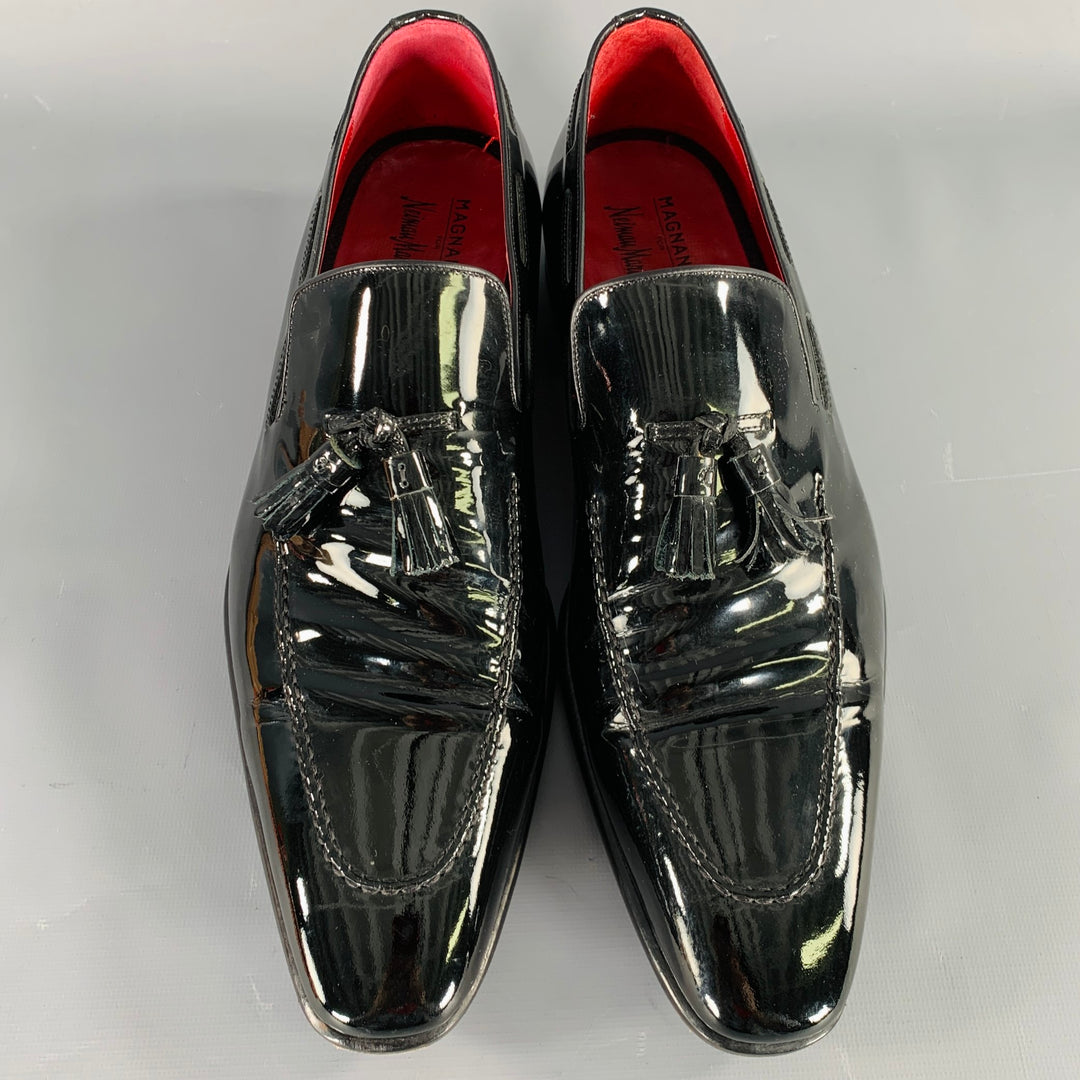 MAGNANNI Size 13 Black Patent Leather Tassels Loafers – Sui  display picture 1