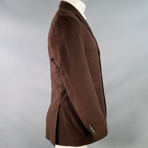 RALPH LAUREN Size 38 Regular Brown Cashmere Notch Lapel Sport Coat