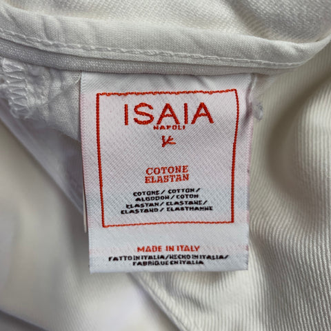 ISAIA Size 32 White Cotton Blend Straight Jeans