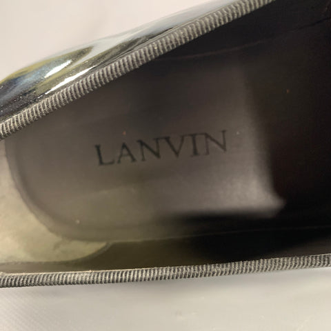 LANVIN Size 8 Black Patent Leather Slip On Loafers
