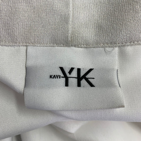 YUSUF KAYI Size L White Belted Kimono Shorts Suit