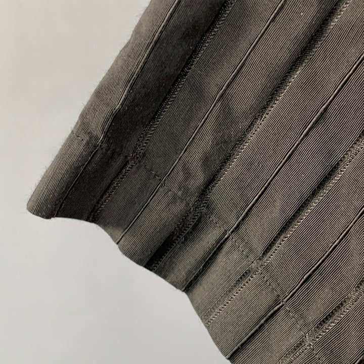 OUR LEGACY Size S Black Pinstripe Polyester Cotton Short Sleeve Shirt