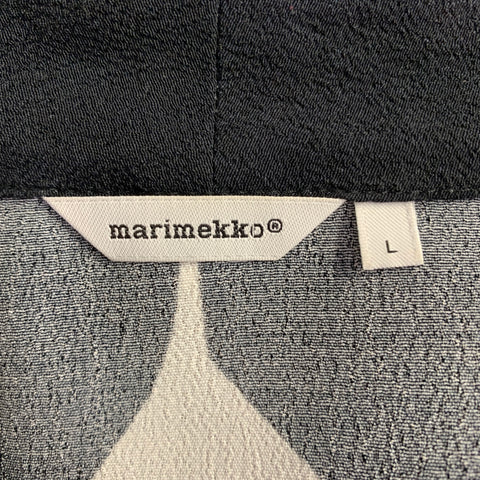 MARIMEKKO Size L Black Cream Dots V-Neck Blouse