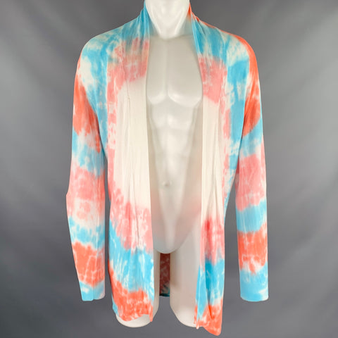 BAJA EAST Size XS Pink Blue Tie Dye Pima Cotton Open Front Cardigan