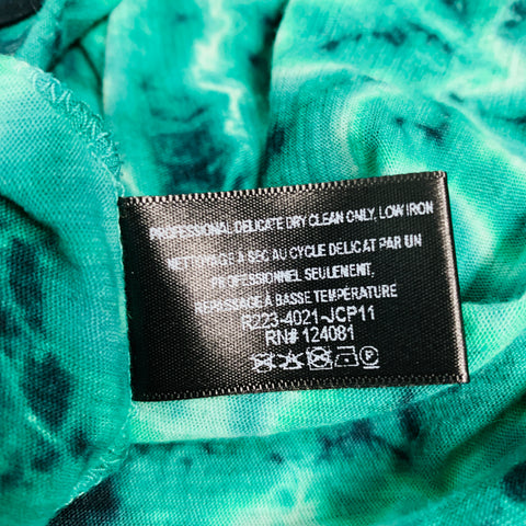 PROENZA SCHOULER Taille S Vert Noir Coton Tie Dye Manches Longues Haut Décontracté
