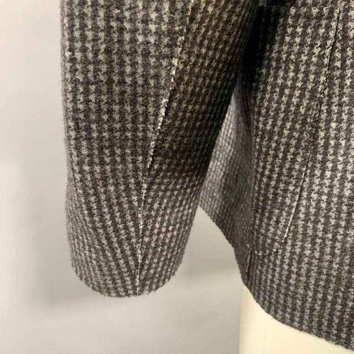 ARMANI COLLEZIONI Size 40 Grey Charcoal Checkered Wool Blend Sport Coat
