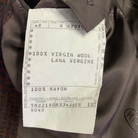 MISSONI Size 38 Brown Black Glenplaid Virgin Wool Oversized Sport Coat