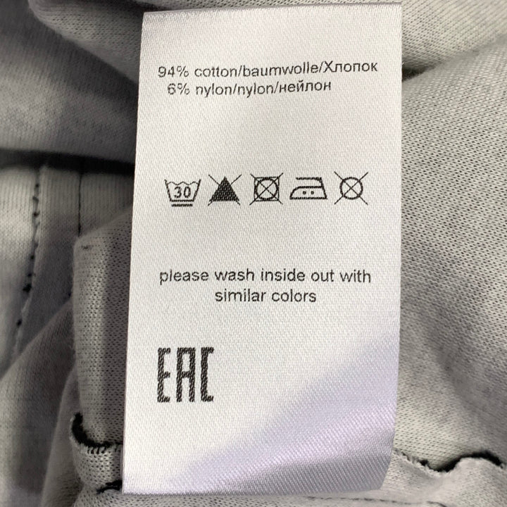 THOM KROM Size XL Black White Cotton Blend Raw Edge Reverse Seam Turtleneck Pullover