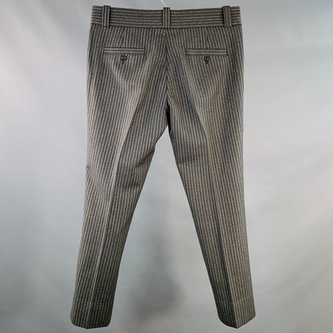 MARC JACOBS Size 34 Black Grey Stripe Virgin Wool Straight Dress Pants