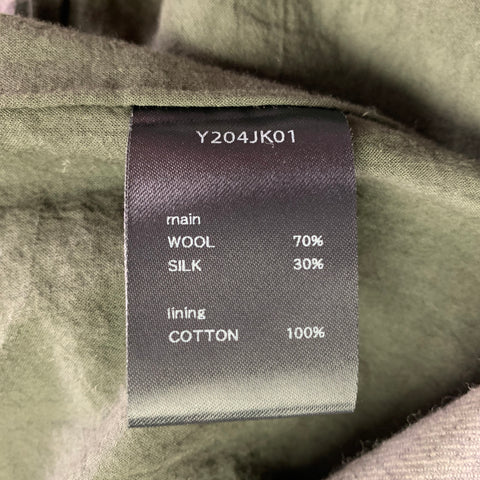 YANTOR Size M Grey Black Heather Wool Silk Single Button Coat