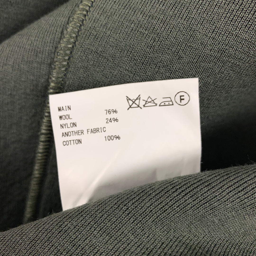 KOLOR Size L Navy Green Contrast Stitch Wool Nylon Sport Coat