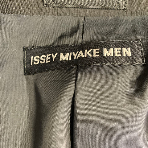 ISSEY MIYAKE Size 42 Black Wool Nehru Collar Sport Coat