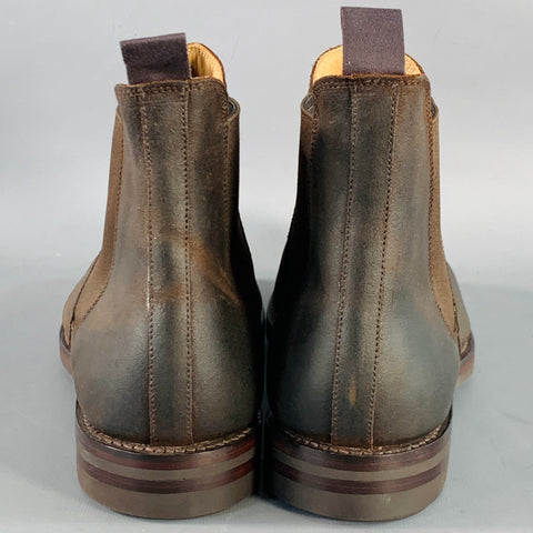 CROCKETT & JONES Size 10 Brown Roughout Suede Ankle Chelsea Boots