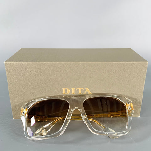 DITA Grand APX Gold Clear Acetate Metal Sunglasses & Eyewear