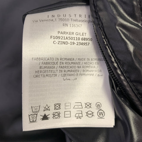 MONCLER x AWAKE SS20 Size XL Black White Print Polyamide Padded Vest
