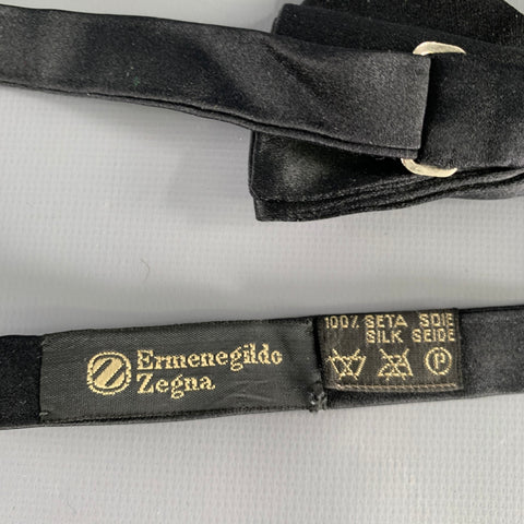 ERMENEGILDO ZEGNA Black Silk Bow Tie