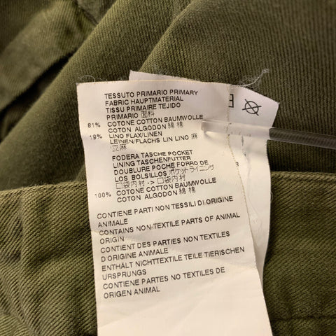 MAISON MARGIELA Size 36 Green Olive Twill Cotton Linen Straight Casual Pants