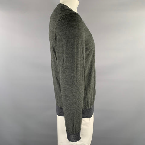 LOUIS VUITTON Size XXL Grey Charcoal Knitted Wool V-Neck Pullover