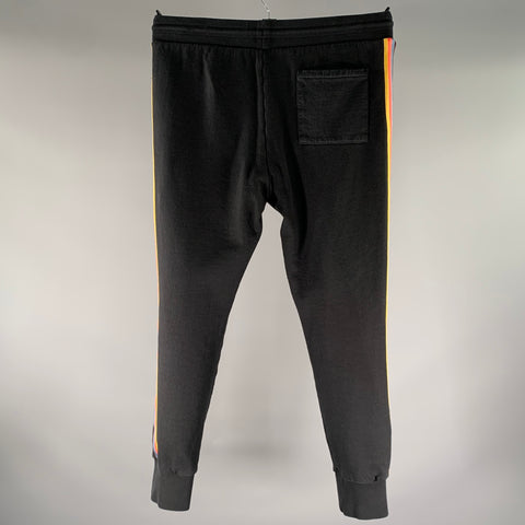 PAUL SMITH Size S Black Multi-Color Stripe Cotton Sweatpants Casual Pants
