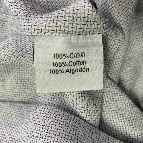 HERMES Size M Grey Woven Cotton Button Up Long Sleeve Shirt