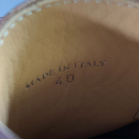 MAISON MARGIELA Size 10 Burgundy Leather Tabi Lug Sole Lace-up Derby Shoes