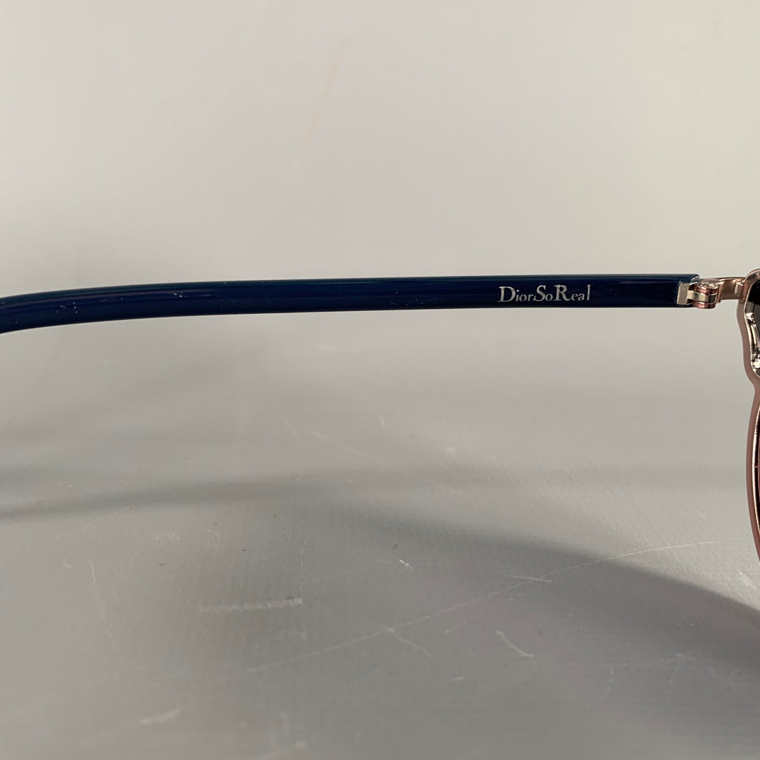 CHRISTIAN DIOR So Real Pink Grey Stripe Metal Sunglasses