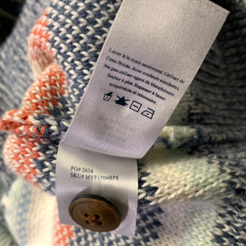 FAHERTY Size M Blue Multi Color Knit Cotton Blend Hoodie