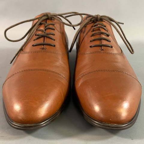 SAKS FIFTH AVENUE Size 7 Brown 40778 7 Leather Cap Toe Lace Up Shoes