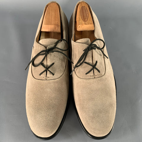 COMMON PROJECTS Size 11 Taupe Suede Lace-Up Oxford Shoes