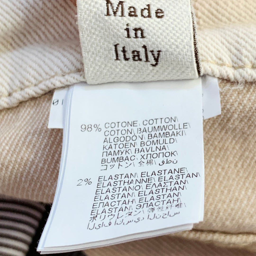 BRUNELLO CUCINELLI Size 10 Beige Cotton Blend Twill Monili Tapered Cuffed Casual Pants