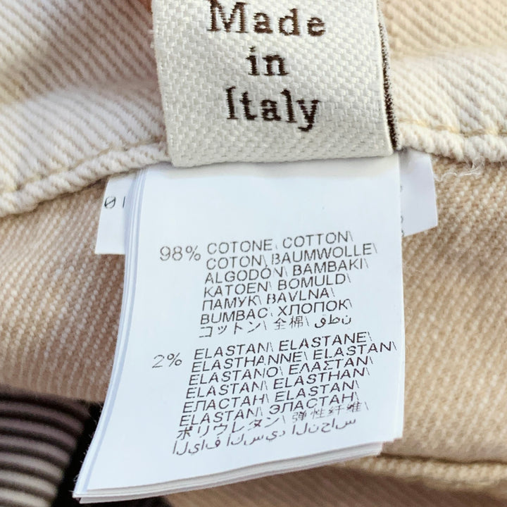 BRUNELLO CUCINELLI Size 10 Beige Cotton Blend Twill Monili Tapered Cuffed Casual Pants