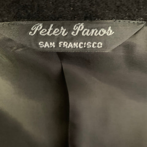 PETER PANOS Chest Size 44 Black Cashmere Notch Lapel Sport Coat