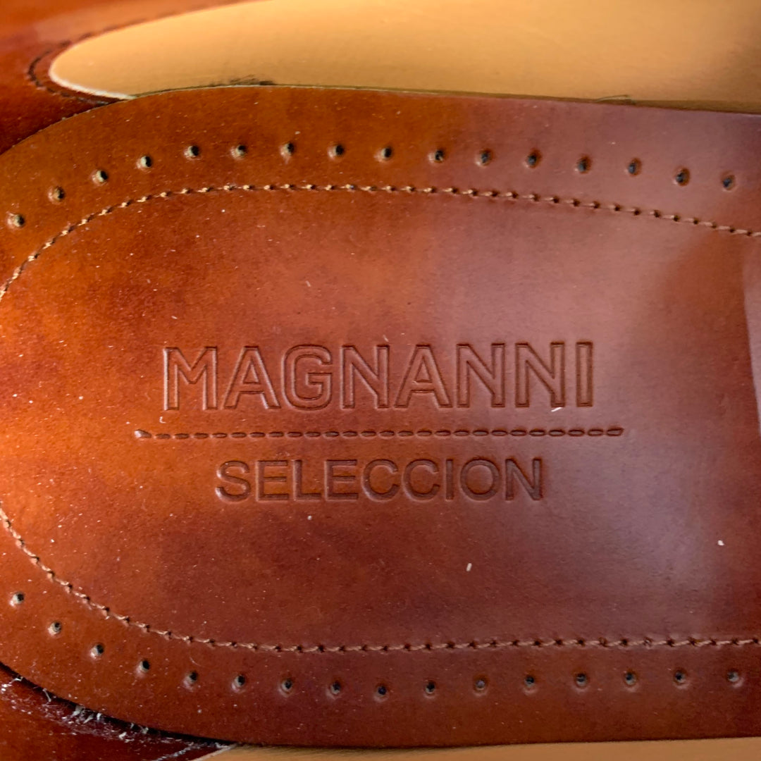 MAGNANNI Size 11 Black Leather Tassels Slip On Loafers
