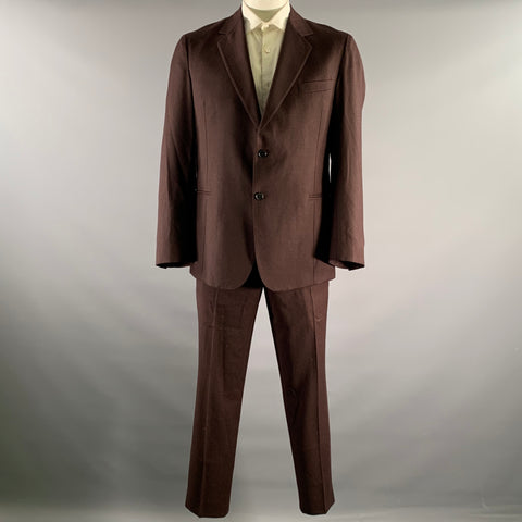 PAUL SMITH Chest Size 44 Burgundy Heather Wool Cashmere Notch Lapel 38 29 Suit